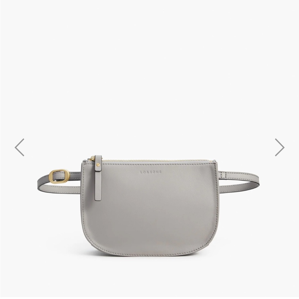 Lo & Sons Waverly Gray Leather Crossbody Bag